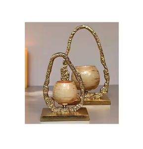 Portavelas de Metal con acabado dorado para mesa de comedor, decoración del hogar, regalos, artes decorativas para sala de estar - Product Image 6