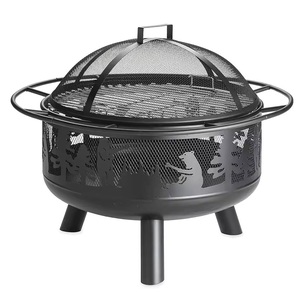 Excellent design foyer en fer foyer carré jardin patio extérieur métal barbecue gril foyer à bois avec support - Product Image 4