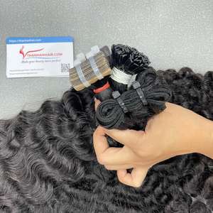 เทปต่อผมแบบชาวเวียดนามสีดำธรรมชาติเนื้อผมหยิกแบบชาวพม่าเนื้อผ้าเป็นลอน - Product Image 2