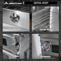 Estufa de Camping Multifuncional INBESTCAMP OEM con Horno de Acero Inoxidable, Calentador de Tienda de Campaña Portátil de Leña, Horno de Pizza con Logotipo Personalizado