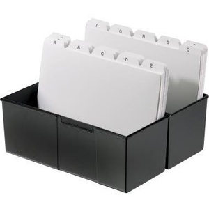 HAN DIN A5 Landscape Card Index <b>Box</b> 500 Cards <b>Polystyrene</b> Black 22.8 X 17.1 X 10.2 cm - Product Image 1