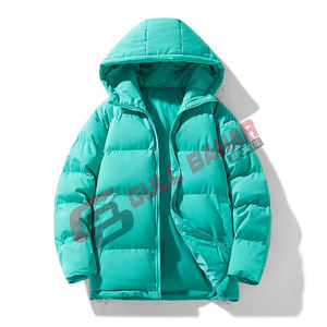 แจ็กเก็ตทรงพองสำหรับผู้ชายเสื้อฮู้ดคอตั้งพิมพ์ลายสำหรับฤดูหนาวโลโก้ตามสั่งแบบ2025 - Product Image 4