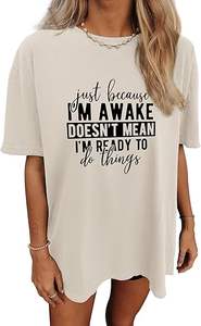 Camiseta holgada de algodón de gran tamaño para mujer, camiseta de moda con logotipo personalizado de fábrica OEM - Product Image 6