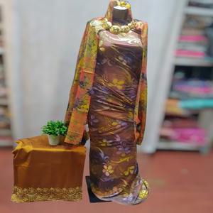 Nouvelle collection 2026 : Tissu jacquard en soie Maqbal Dirac authentique, motif floral complexe, idéal pour robes de cérémonie pour filles - Product Image 1