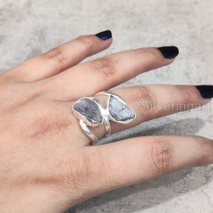 เครื่องประดับหินดิบผู้หญิงแหวนพลอย tanzanite หยาบธรรมชาติประดับหินคู่925แหวนเงินสเตอร์ลิง - Product Image 2