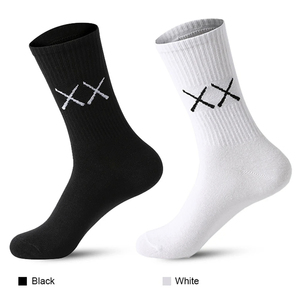 Chaussettes en coton pour hommes, douces, respirantes, longues, blanches, désodorisantes, pour sports de plein air, chaussettes de football - Product Image 5