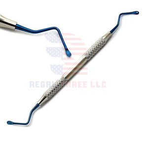 Curettes dentaires chirurgicales en acier inoxydable Curettes dentaires pour os Lucas 2.5mm 3.5mm 4mm Curette de chirurgie parodontale à pointe bleue - Product Image 4