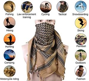 Écharpe Shemagh Keffiyeh de haute qualité en coton 100% camouflage avec pompon, écharpe arabe respirante et légère personnalisée - Product Image 5
