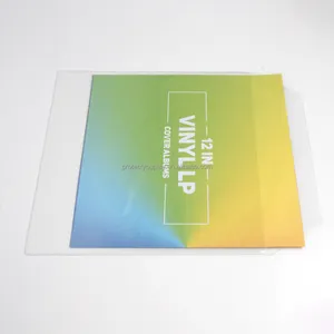 12 "richiudibile PVC vetro trasparente LP vinile disco manicotto esterno con patta spessa 180 micron