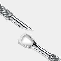 KANEKA ENTERPRISES Repousse-cuticules et nettoyeur d'ongles double extrémité en acier inoxydable, style russe, réutilisable, pour peaux mortes