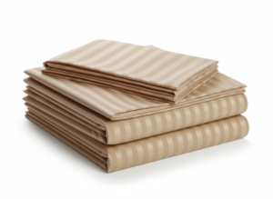 Ensemble de draps de lit rayés de luxe, microfibre douce, satin rayé, literie 4 pièces, draps respirants de qualité hôtelière pour toutes les saisons - Product Image 3