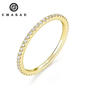Hot Sell Mode klassischen einfachen Stil Moissan ite Ring 10K Solid echte Goldringe Frauen Schmuck für Hochzeit Verlobung geschenk