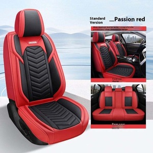 Nouvel ensemble complet de housses de siège de voiture tout cuir/soie glacée toutes saisons universelles, accessoires d'usine de luxe - Product Image 5