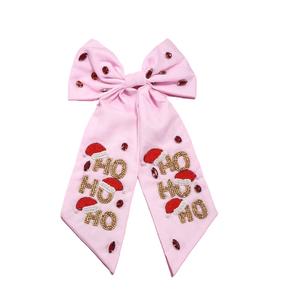 Noeud de cheveux brodé de perles de style nuptial, ornement de cheveux, accessoire de fête, noeud de cheveux brodé de perles, pince à cheveux de luxe - Product Image 5