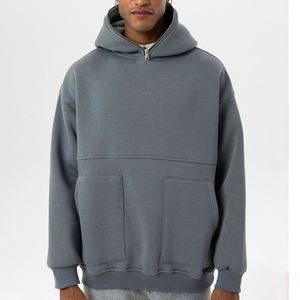 Sweat-shirt à capuche pour homme en coton 100% 500 g/m², surdimensionné, logo personnalisé, épaules tombantes, sweat-shirt d'hiver pour homme - Product Image 1