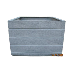 Atractivo acabado de piedra cuadrada brillante FRP Color personalizado interior/exterior jardín macetas conjunto agujero de drenaje para el hogar - Product Image 1