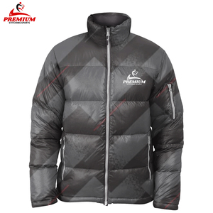 Veste en duvet pour hommes Manteaux longs Nouveautés Manteau en duvet noir avec logo personnalisé Vestes en duvet imprimées par sublimation de haute qualité pour hommes - Product Image 1