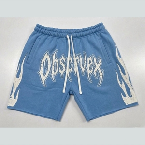 Custom Embroidery Hip Hop Style Shorts Streetwear Manufacturers Double <b>Layer</b> Adjustable Waist Double Waistband 100% Cotton - Product Image 3