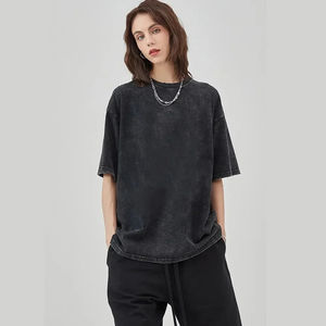 เสื้อยืดผ้าฝ้ายหนาโอเวอร์ไซส์สำหรับผู้ชายพิมพ์ลายกราฟฟิกแอซิดสไตล์วินเทจสไตล์สตรีทแวร์ออกแบบโลโก้ได้ตามต้องการ - Product Image 5