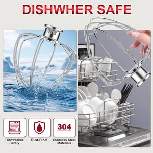 Batidor de 6 varillas SUS420 apto para lavavajillas, repuesto para batidor de mayonesa, huevos y crema espesa, compatible con <span class=keywords><strong>KitchenAid</strong></span> K45WW - Product Image 5