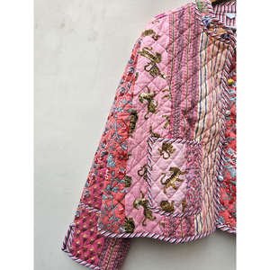 Chaqueta Acolchada de Algodón Bohemio Hecha a Mano en India, Abrigo Suave de Invierno con Forro de Seda, Cómoda, Duradera, Reversible, Ecológica y Relajada - Product Image 2