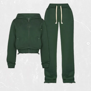 Chándal Unisex de Algodón 100% Ecológico, Resistente al Viento, Transpirable, de Corte Regular para Mujer, con Logotipo Personalizado Lateral para Correr - Product Image 4