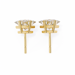 Pendientes de diamantes cultivados en laboratorio de corte princesa de lujo 14K oro blanco amarillo Rosa IGI joyería de alta calidad certificada para fiestas de oro - Product Image 4