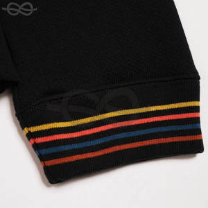 Por encargo su propio diseño mejor calidad polar cuello redondo negro de gran tamaño hombres nueva moda sudadera - Product Image 3