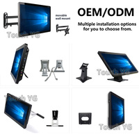 Nuevo diseño de monitor LCD táctil de 15.6 pulgadas, PC todo en uno con cámara para autoservicio en comercios.