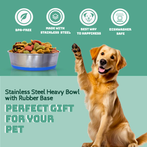 Portable Stainless Steel <b>Dog</b> <b>Bowl</b> Customizable 1600ml Indoor Outdoor <b>Water</b> Food Feeder Non-Slip Grip <b>for</b> Pets Cats - Product Image 5