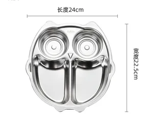 Stainless Steel Food Tray For Kids Kindergarten Food Plate Children's Food Bowl Dinner Divided Plate Dinnerware Dishes Plate