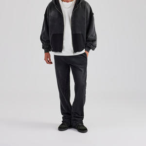 Conjunto Deportivo de Dos Piezas para Hombre, Marca Propia, Corte Regular, Invierno, 100% Algodón, Estilo Jogger, Lavado Ácido, Cremallera, Logotipo Reflectante 3M, Transpirable - Product Image 2