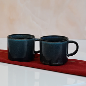 Tazas de Té de Porcelana Fina Azul Oscuro Hechas a Mano, Modernas, 6.7 oz, 200 ml, Premium, Venta al Por Mayor, Alta Calidad - Product Image 2