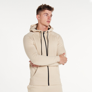 Vente en gros de sweat-shirt pour hommes avec logo personnalisé avec broderie sweats à capuche d'hiver en vrac avec fermeture à glissière motif 3D design uni vierge - Product Image 1