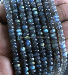 Fabulosas Cuentas de Labradorita Natural Facetadas en Forma de Rondelle, Color Azul Brillante, 6mm, Calidad AAAA, Genuinas, Venta al Por Mayor - Product Image 5
