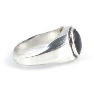 Bague ovale en onyx pour homme en argent sterling 925, faite à la main, coupe géométrique, pierre naturelle - Product Image 4