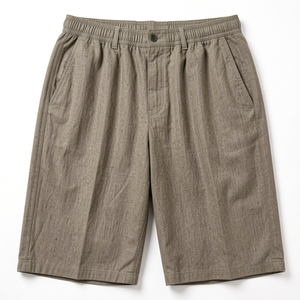 กางเกงผู้ชายสไตล์สตรีทแวร์ ผ้าลินินผสมทรงตรง ติดกระดุม เอวยางยืด สวมใส่สบาย เหมาะกับฤดูร้อน น้ำหนักเบา รับผลิตแบบ OEM - Product Image 1