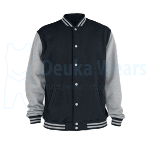 Veste de baseball pour hommes en gros, veste universitaire, veste en laine d'hiver, col montant, avec manches en cuir personnalisables - Product Image 4