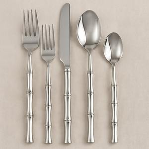 Ensemble de couverts classique en acier inoxydable ensemble de couverts 6 pièces finition miroir ustensiles en argent élégants salle à manger cuisine mariage Restaurant - Product Image 6