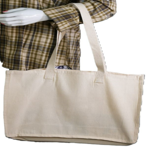 Sac à provisions fourre-tout en toile de coton biologique écologique pour femmes Sac à bandoulière promotionnel à bas prix imprimé avec logo personnalisé et fermeture éclair réutilisable - Product Image 1