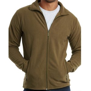Chaqueta polar de invierno para hombre con logotipo personalizado, manga larga con cuello levantado, microtrabajos bordada con tela de lona, producto OEM - Product Image 2