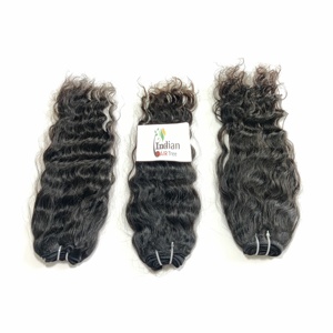 100% Cheveux humains de qualité supérieure, mèches ondulées, aspect naturel, cheveux indiens bruts Remy, tissage profond, cheveux vierges brésiliens, cuticules alignées, en vente - Product Image 1
