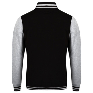 Veste universitaire personnalisée noire et grise, veste de baseball en laine avec manches contrastées, style bomber, vêtement décontracté imprimé - Product Image 6