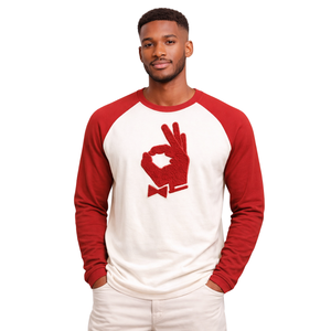 T-shirt à manches raglan blanches Kappa Alpha Psi YO Hand Sign 1911 en coton premium, vêtement décontracté pour fraternité grecque - Product Image 1