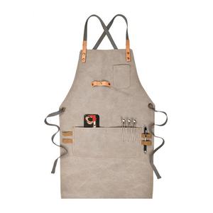 Delantal de lona de cuero con logotipo personalizado de alta calidad, impermeable y a prueba de aceite para el hogar, cafetería, cocina, ropa de trabajo - Product Image 1