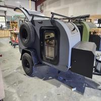 Mini caravane teardrop 4x4 tout-terrain, ultra-légère, extensible, avec salle de bain, toilettes et douche, à vendre