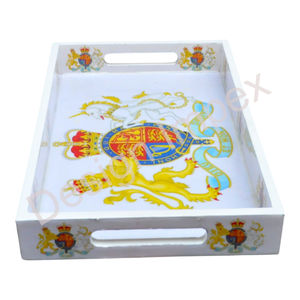 Plateau de petit-déjeuner en bois pour servir de grands plateaux personnalisés de forme rectangulaire meilleurs plateaux en bois pour la décoration intérieure résistance à l'eau - Product Image 4