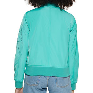 Blouson aviateur de couleur unie coupe-vent chaud pour l'hiver respirant manches longues coupe décontractée blouson aviateur pour femmes - Product Image 2