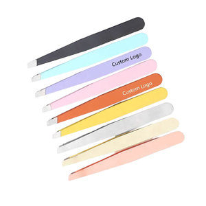 Pince à épiler professionnelle en acier inoxydable de haute qualité à pointe inclinée avec applicateur de faux cils – Outil de beauté et de toilettage - Product Image 6