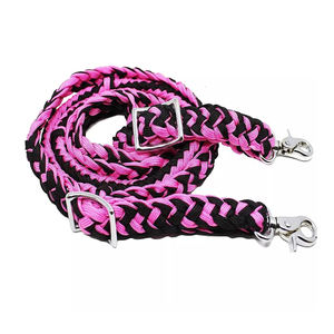 Riñas de caballo tejidas de algodón duradero, hechas a mano, coloridas, a la venta - Product Image 3